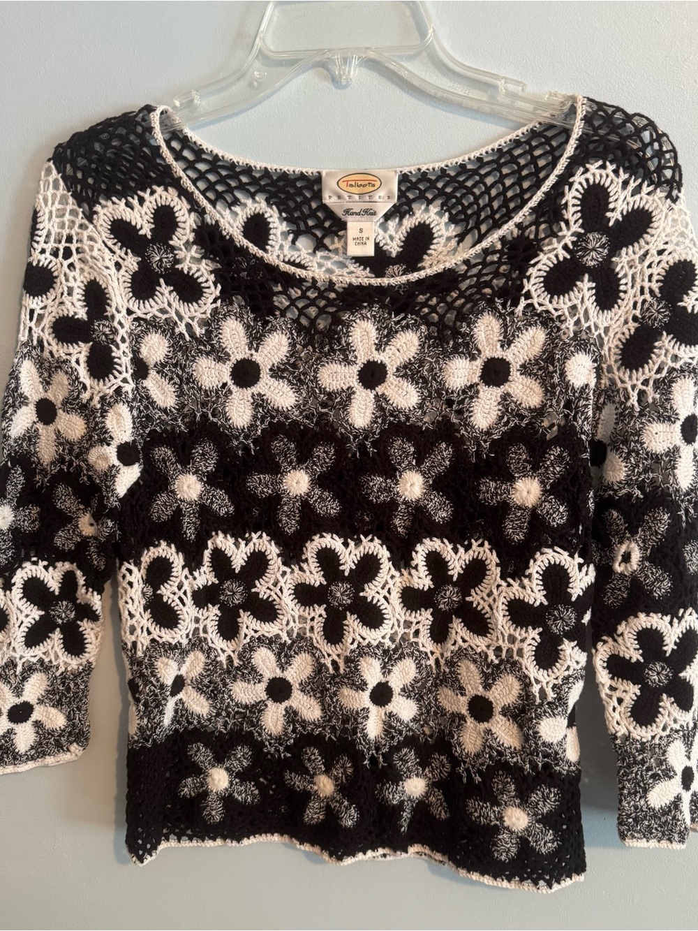 Talbots Black n White Floral Crochet Top - you will LOVE it!